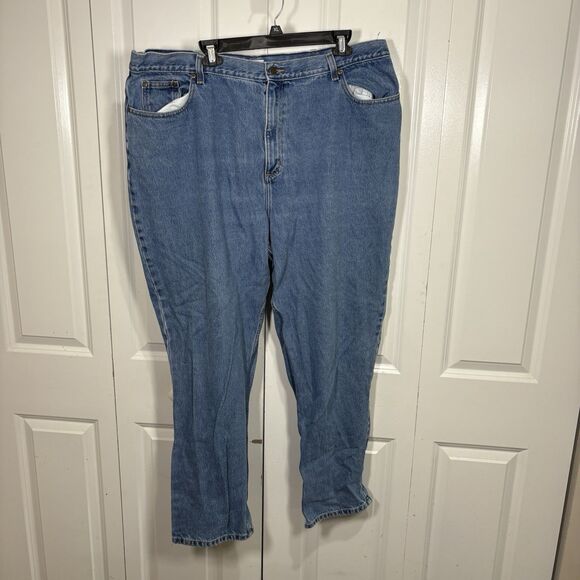 LL Bean Womens 22W Jeans Relaxed Fit Blue Denim Classic High Rise Plus Size Pant - Picture 1 of 8
